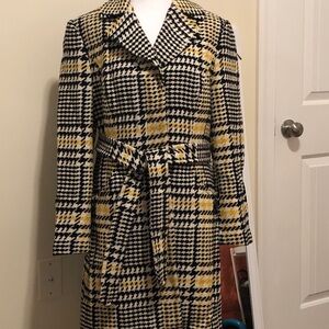 Loft Yellow and Black Plaid Coat 14P